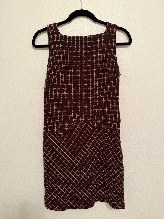 LOFT Dresses & Skirts - LOFT Classic Tailored Burgundy Plaid Sleeveless Dress SizeOP